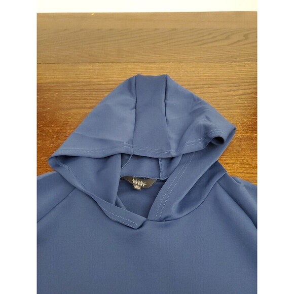 Nicole Miller Sport Hoodie Pressed Raised Print Dark Teal Scuba Pullover 3XL NWT - Picture 7 of 15